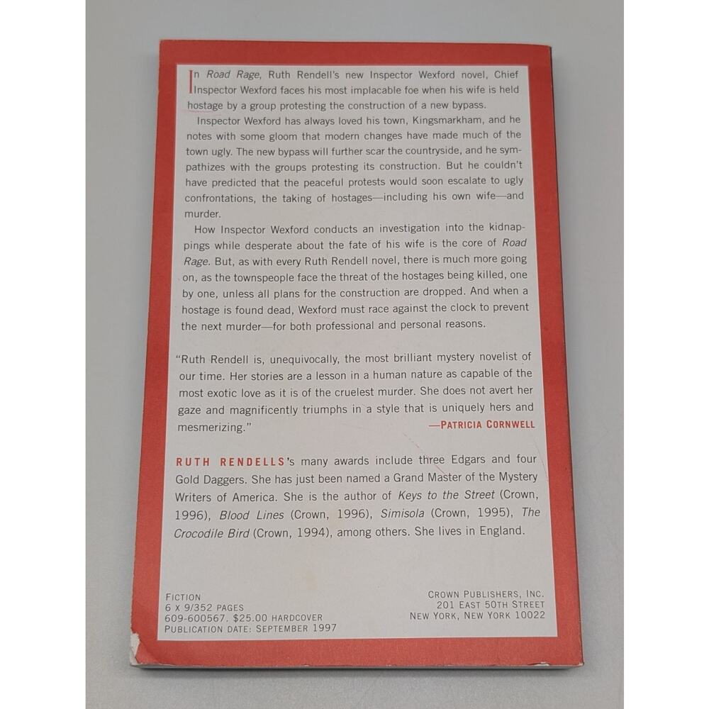 Road Rage by Ruth Rendell Uncorrected Proof First Edition Crown Publishing - Picture 10 of 12